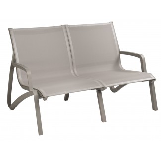Grosfillex Sunset Collection Love Seat with Arms